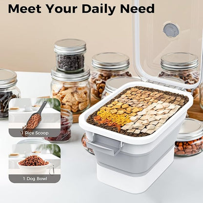 10-13 Lbs Dog Food Storage Container, Collapsible Dog Food Container