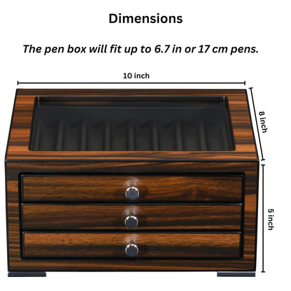 Decorebay Avid Pen Collector Case Wooden Fountain Pen Box and Organizer with Glass Window (Brown - 24 Pen)