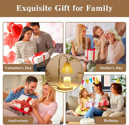 GEEZO Fragrance Candle Warmer Lamp，Electric Candle Warmer with Timer & Dimmer，Mom Christmas Birthday Gifts for Women, House Warming Gifts New Home Bedroom Decor