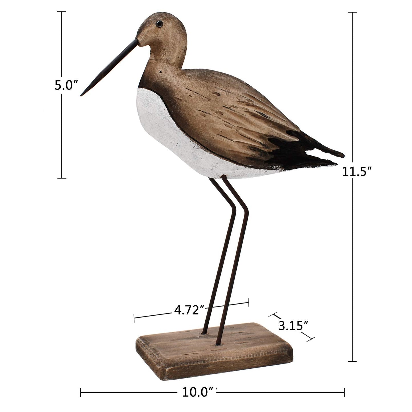 Morning View Wooden Sea Birds Decor Wood Seagull Statue Bird Figurines Seabird Statue Standing Seagulls Decorations Coastal Sculpture Nautical Beach Ocean Home Table Garden Yard Lawn Outdoor 11.5 Inch