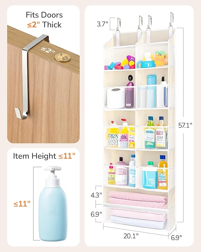 ULG Over the Door Organizer, 5-Tier Extra Large Hanging Storage