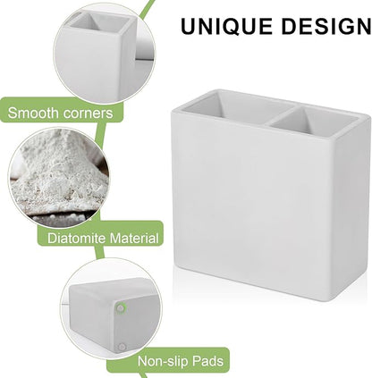 Diatomite Toothbrush Holder 2 Slots Tooth Brush Holder
