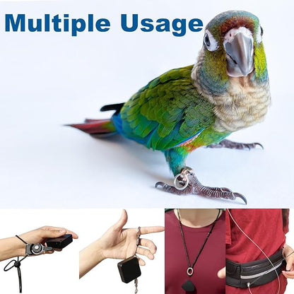 Hands-Free Bird Harnesses Suitable for Cycling and Driving Outdoors and Belts self-retracting Fanny Pack Bird Leash suirtable for Parrots Conures Cockatiels
