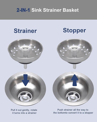 KONE 2PCS Kitchen Sink Basket Strainer Replacement