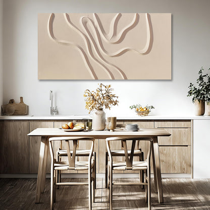 Hue7Art Abstract Beige Canvas Wall Art Modern Minimalist Geometric Hand Painting Artwork for Living Room Bedroom Office Neutral Wall Decor 24x48 Inch