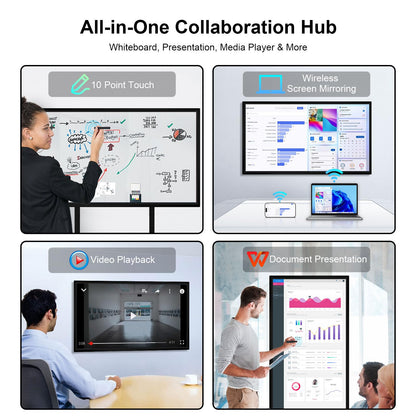 JYXOIHUB Smart Board, 49 Inch Digital Electronic Whiteboard with 8-Core CPU, Support 8K UHD Decoding, Smartboard for Classroom, Screen Mirroring for Live Streaming, Advertising(Board Only)