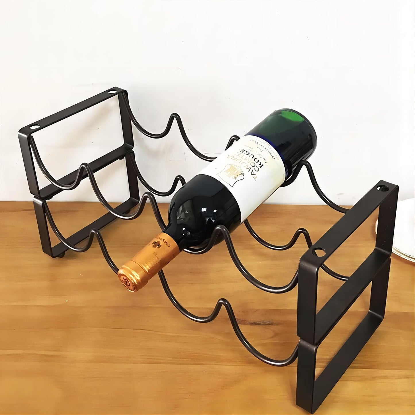 REDANT 2-Tier Stackable Wine Rack for Countertop - Metal Wine Bottle Holder, Small Wine Storage Organizer for Inside Cabinet, Kitchen, Bar, or Dining Room, Holds 8 Bottles, Bronze