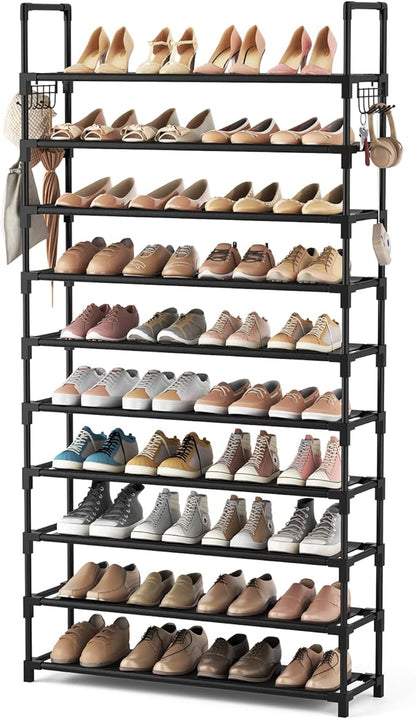 VTRIN 10 Tier Shoe Rack Tall Large Capacity 50 Pair Wide Shoe Organizer