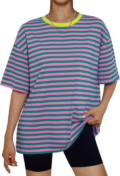Trendy Queen Womens Oversized Summer T Shirts Plus Size Batwing Cute Casual Tops Short Sleeves Fashion Workout Clothes