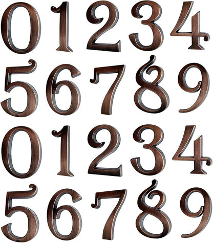 Mailbox Numbers, Self Adhesive Door Address Number Stickers for Aprtment Office Home Room or Outside Business Decoration Project (Copper, 2.75" - Set of 20)