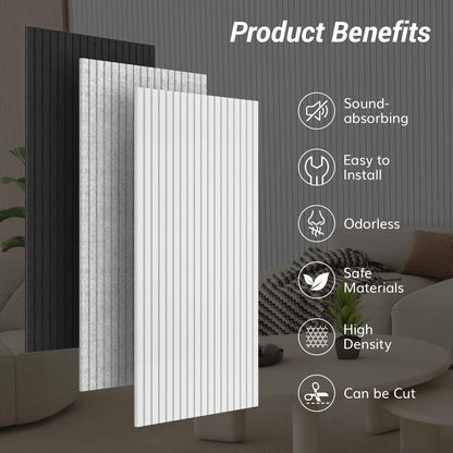 TONOR 8 Pack Large Acoustic Panels,47.2" X 23.6" X 0.35" Acoustical Wall Panel, Self-Adhesive Sound Proof Panels, Decorative Soundproof Wall Panels for Echo Absorption for Home Studio Office, Black