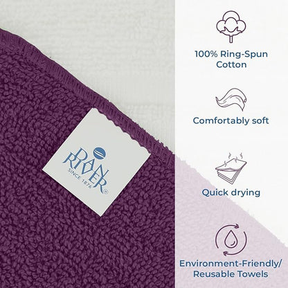 DAN RIVER 100% Cotton Washcloths 20 Pack Premium Quality Face and Body Cloth
