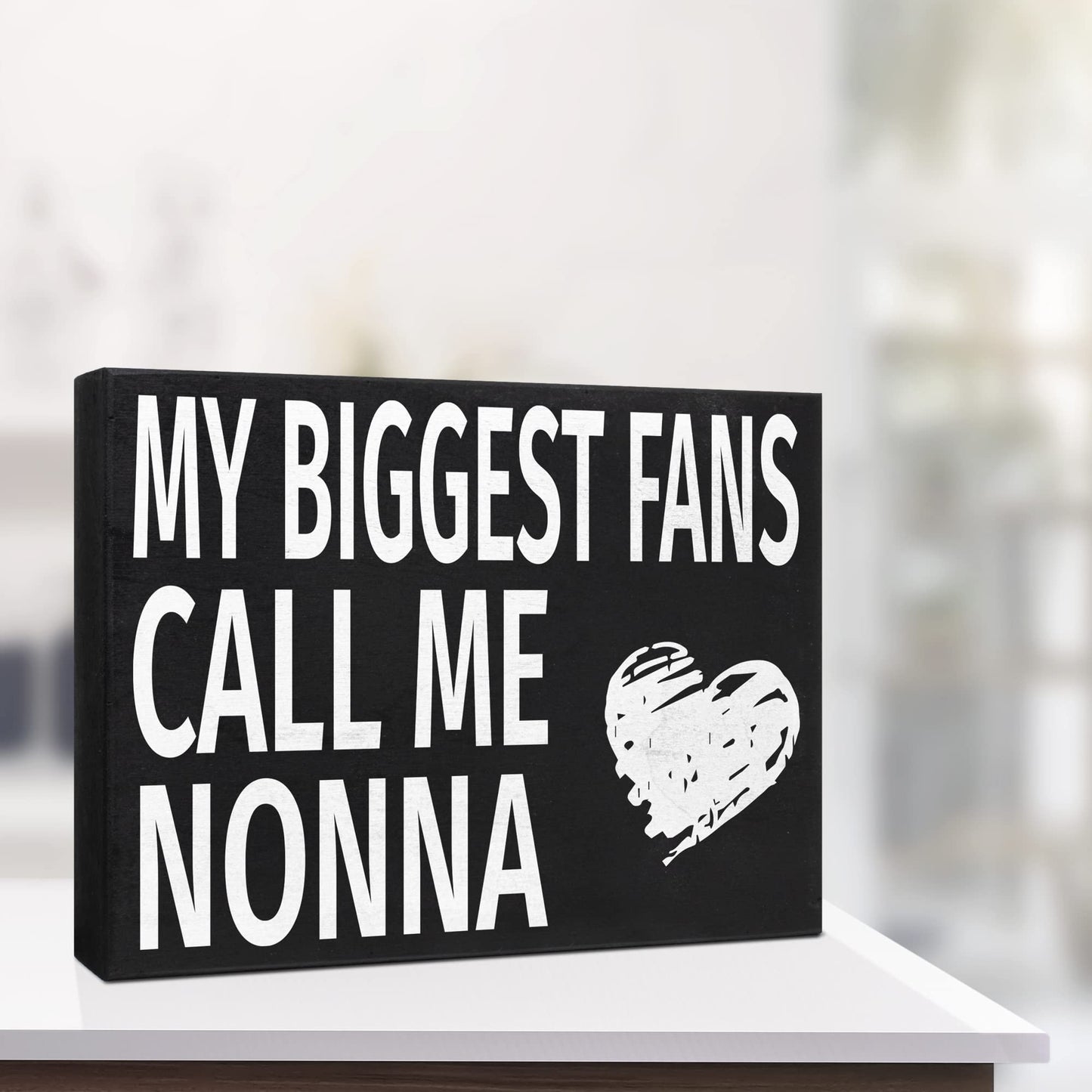 JennyGems Nonna Gifts, My Biggest Fans Call Me Nonna Wooden Sign, Wall Hanging and Shelf Decor, American Made