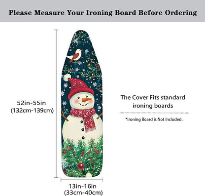 ZDCUSTOM Snowman Bird Ironing Board Cover Universal Stretchy Stain Reisstant