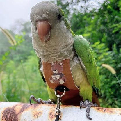 Bird Diaper Harness Flight Suit Clothes, Parrot Flight Suit with Leash for Parrot, Bird Flying Clothes with Rope and Handle for Outdoor Activities Training (Lovebird,Without Leash)