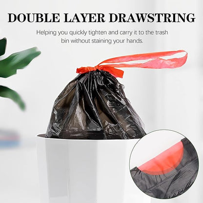 8 Gallon Trash Bags 120 Count Black Drawstring Garbage Bags