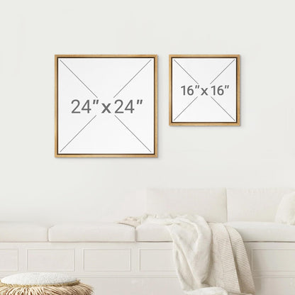 SIGNWIN Framed Canvas Print Wall Art Minimalist Beige Abstract Neutral Tone Illustration Modern Art Decorative Nordic Minimal Calm/Zen for Living Room, Bedroom, Office - 16"x16" Natural