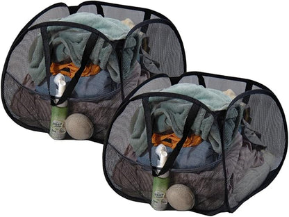 Collapsible Laundry Basket 90L, Foldable Mesh Pop-up Laundry Hamper