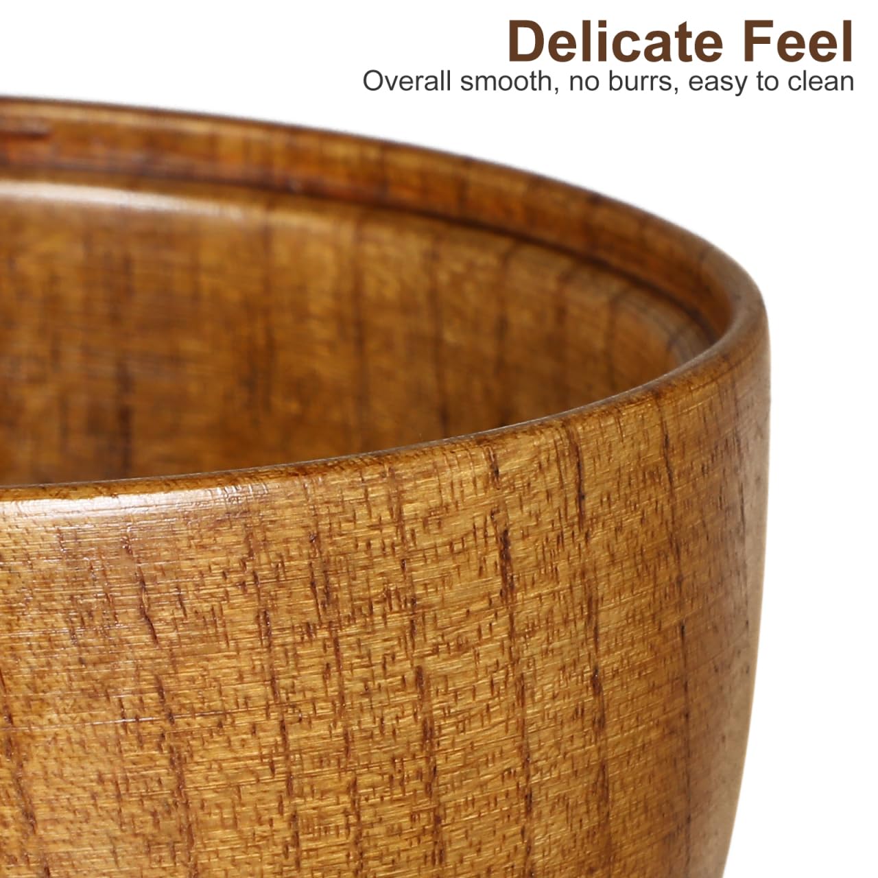 Luxshiny Miso Soup Bowls with Lid Set of 2: Wooden Soup Bowls for Home Kitchen Restaurant - 3.93x3.54x3.54inch