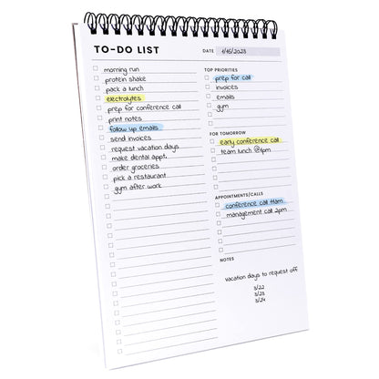Of a Happy Kind To Do List Notepad: With Multiple Functional Sections - 6.5 x 9.8 60 Sheets - Spiral Daily Planner Notebook - Task CheckList Organizer Agenda Pad for Work - Note and Todo Organization