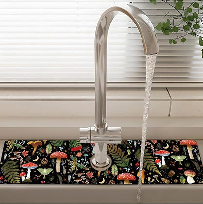 Patterned Sink Faucet Mat Kitchen Splash Guard Super Absorbent Drying Mat