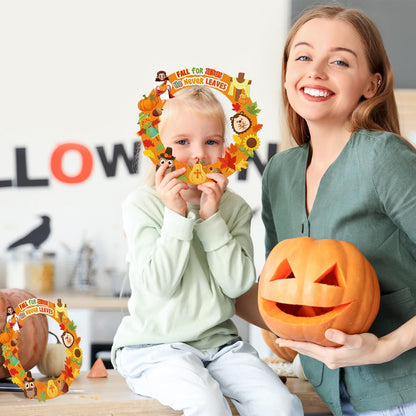 Cinrobiye 24 Set Fall Religious Wreath Craft Kit DIY Christian Wreath Crafts Make Your Own Bible Hanging Ornaments Crafts for Sunday School Art Project Activities Autumn Thanksgiving Party Favor Decor