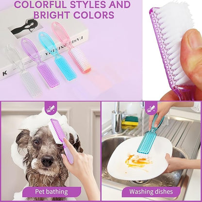 12 Pcs Handle Grip Cleaning Brushes, Hand Fingernail Nail Scrub Manicure Brush