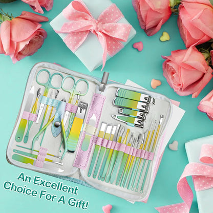 Manicure Set 30 in 1 Nail Clipper set, REDFLOW nail clippers, fingernail & toenail clippers, Manicure Tools, pedicure tools, Suitable for Travel Manicure Kit, Nail Set Kit With Everything Profe
