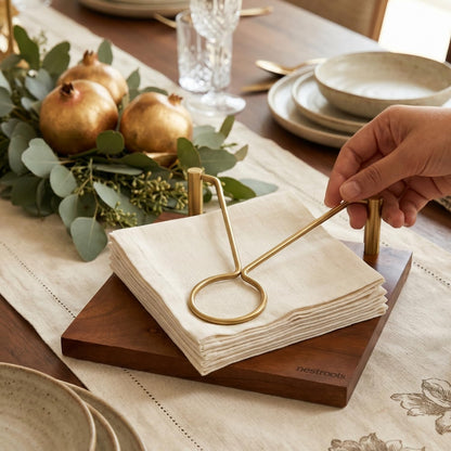 Nestroots Tissue paper holder wooden napkin holder | napkin holder for dining table Tissue stand 8 x 8 inches