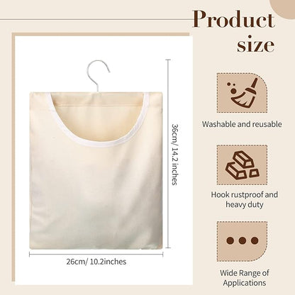 Eccliy 2 Pcs Canvas Clothespin Bag