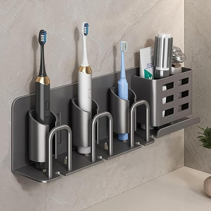 Electric Toothbrush Holder Wall Mounted, Aluminum Bathroom Organizer
