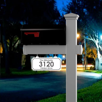 4Ever Products Vinyl Mailbox Post System - Includes Black Steel Mailbox and Custom Address Plate (White)