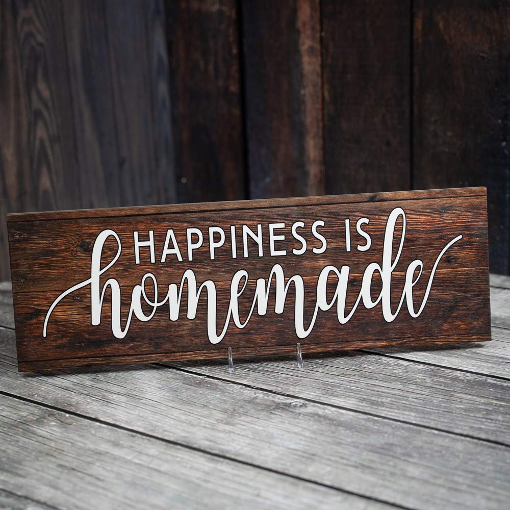 Happiness is Homemade Farmhouse Rustic Looking Wood Sign Wall Décor Gift 6 x 18 Wood Sign B3-06180028035