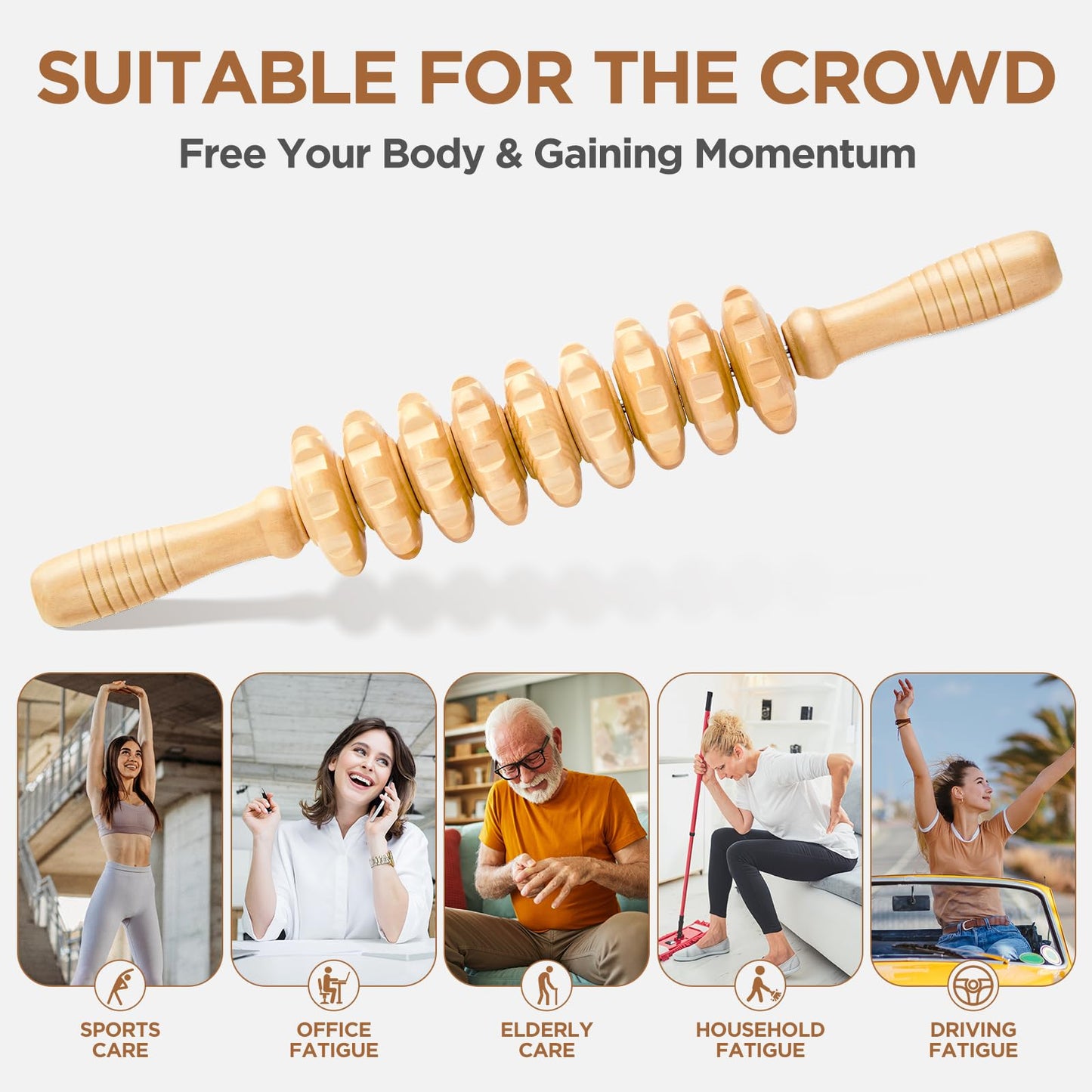 Muscle Roller, Massage Roller Stick for Athletes, Help Reducing Muscle Soreness Cramping Tightness Leg Arms Back Calves Muscle Massager