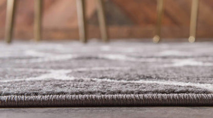 Unique Loom Trellis Frieze Collection Area Rug - Rounded (8' x 10', Dark Gray/ Ivory)