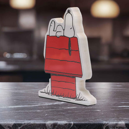 Open Road Brands Peanuts Snoopy Doghouse Nap Shelf Sitter Decor - Chunky Wood Block Snoopy Decoration for Home