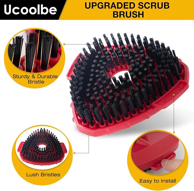 2 Pack Upgraded Spin Mop Scrub Brush Replace Head Compatible