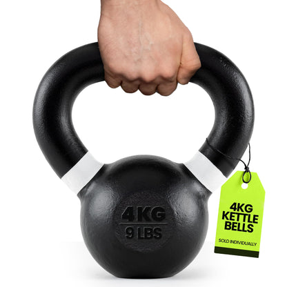 Rage Fitness Single Cast Iron Kettlebell | Powder Coated - Wide Handle Weights for Core & Glute Workouts; Swings, Squats, Deadlifts; Strength, Endurance & Flexibility for Men & Women