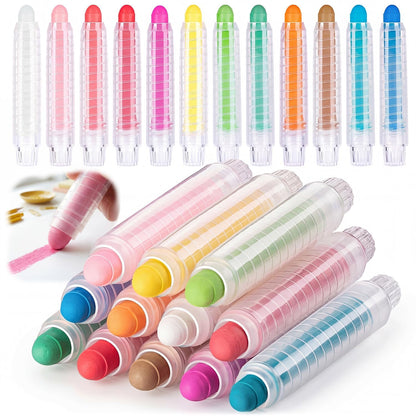ZHBDMGK Sidewalk Chalk Set with Holder for Kids, 12Pcs Toddler Chalk in 12 Colors for Blackboard Drawing Writing Toys Gift Party Favors