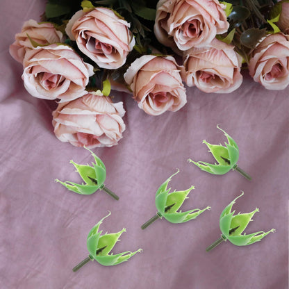 VOSAREA 100pcs Rose Calyx Blush Flowers Receptacle Artificial Flower Calyxes Flower Fake Calyx Floral Sepals Bouquet for DIY Craft Flower Arrangement