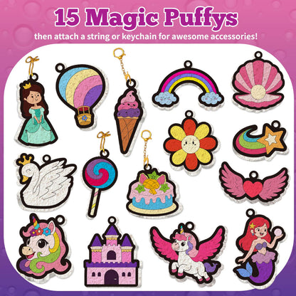 Dolanus Arts and Crafts Kits -3D Art Puffs Sponge Magic Painting, Birthday Gift for 4 5 6 7 8 9 Year Old Girl, Toys for Girls Ages 4-10, DIY Color & Inflate Activity, Travel & Creative Gifts