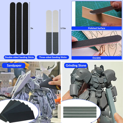 Gundam Tool Kit, 170 Pcs Professional Model Tool Kit for Gundam, Model Kit Tools with Decals Sticker Operated Box, Gunpla Tool Kits for Adults, Model Building Tools Hobby Tools for Repairing Painting