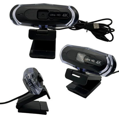 WEBDARAZ 4K Ultra HD Remote Control with Stand Webcam, LED RGB Lighting, 95-Degree Wide Angle, Auto Focus, 1080P@60FPS, Black, USB 2.0, for Video Conferencing, Desktop/Laptop