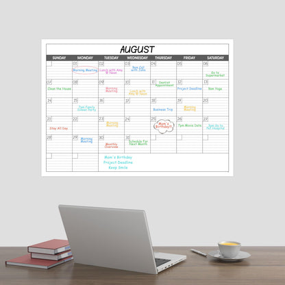 Large Dry Erase Calendar for Wall - Undated 1 Month Big Wall Calendar, 40" x 30", Erasable & Reusable Laminated Calendar Max with 8 Round Stickers, Great Layout Wall Calendar Dry Erase for Home, Office and School