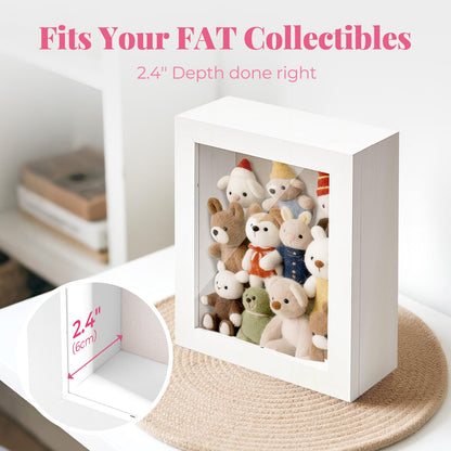 HOUSE DAY Shadow Box Frame 8x10, Front Open Magnetic Shadow Boxes Display Cases with Linen Back, Pins, for Photos or 3D Itmes Under 6x8, Tabletop or Wall Mount Display Case for Memorabilia, White