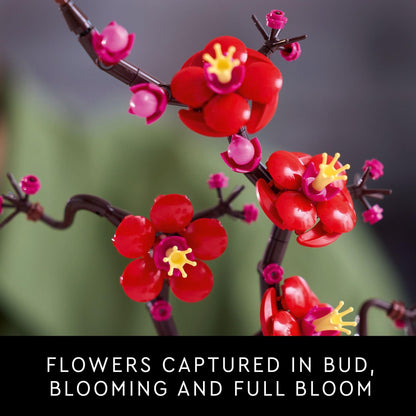 LEGO Botanicals Plum Blossom Building Sets for Adults - Artificial Flower for Dinner Table Centerpiece, Living Room Home Decor, Ages 18+ - DIY Craft Kits - Gift for Birthdays - 10369