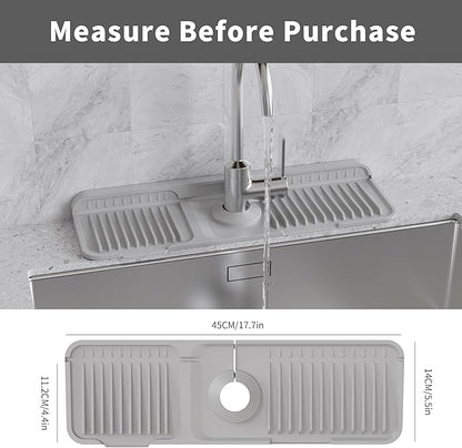 WAFT YEARN 17X5 Inch Silicone Durable Faucet Mat Kitchen Sink Splash Guard