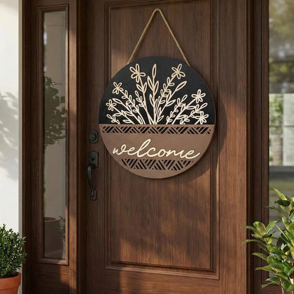 pechpell 3D Welcome Sign for Front Door, Rustic Wood Wall Hanging Decor