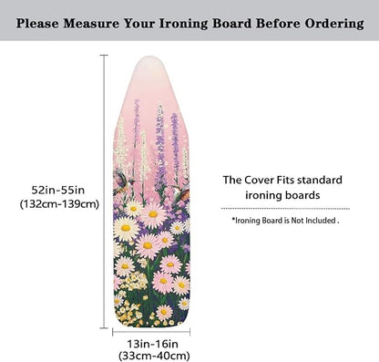 Purple Butterfly Thick Padding Ironing Board Covers Durable Stain Resistant