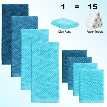 100% Cotton Kitchen Towels and Dishcloths Set